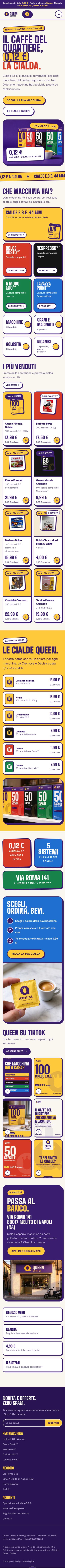 Home del sito Queen Coffee su telefono