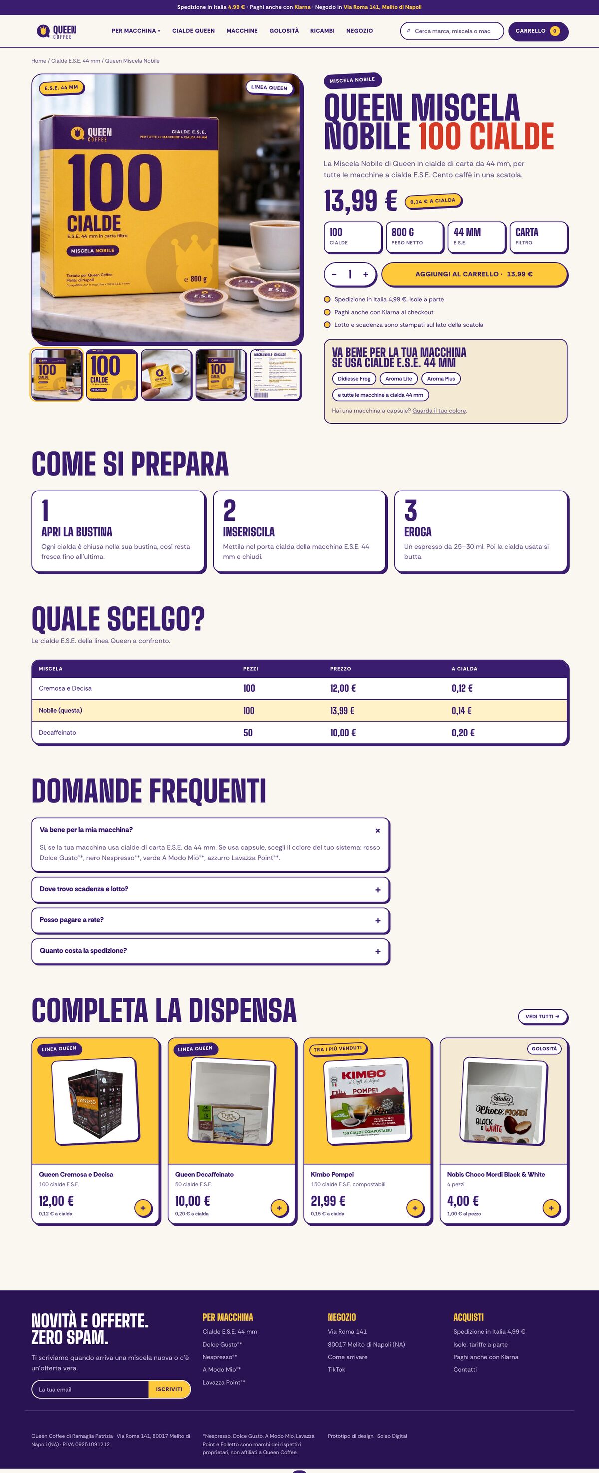 Scheda prodotto Miscela Nobile in versione desktop